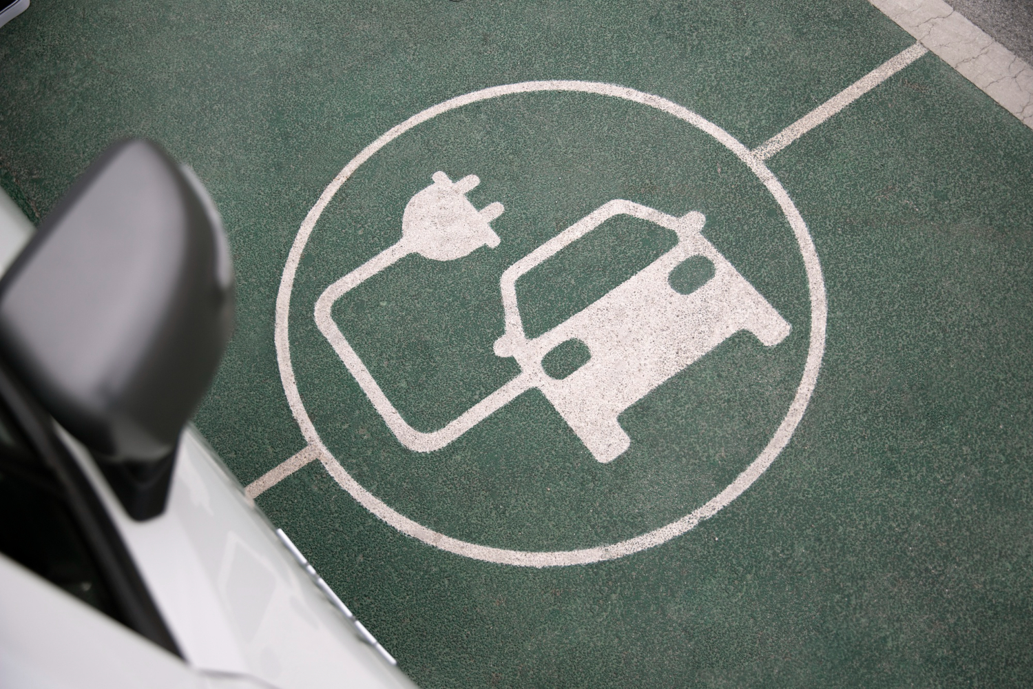 close up electric car charging