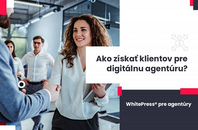 Žena si podáva ruku s klientmi WhitePressu