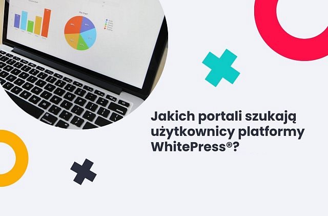 Jak społecznośc SEO znajduje portale do publikacji na platformie WhitePress® - grafika tytułowa prezentująca urządzenia multimedialne z wykresami kołowymi i słupkowymi
