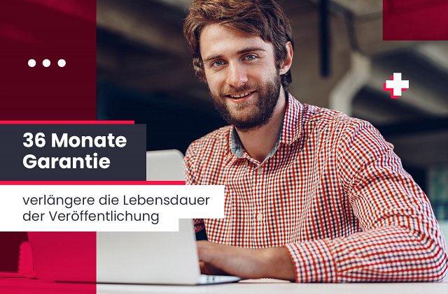 36-Monate-Garantie für die Laufzeit der Veröffentlichung